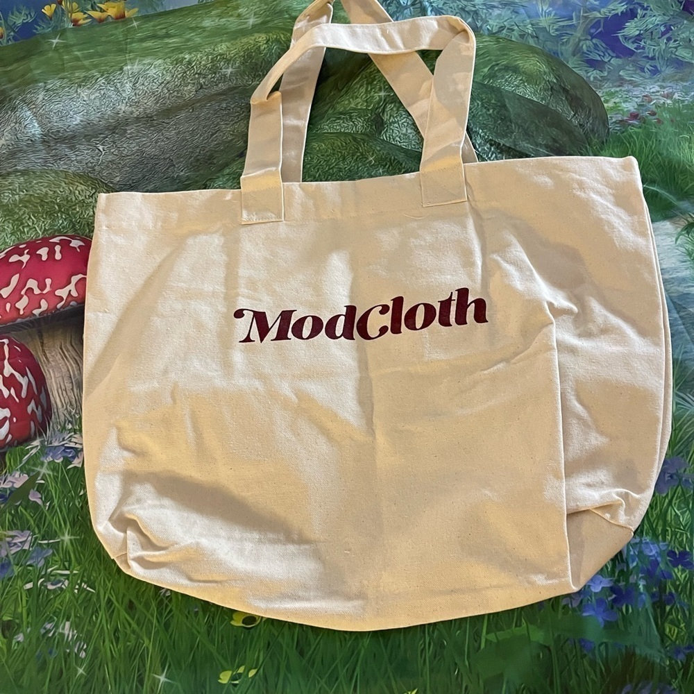 Modcloth Canvas Tote Reusable Eco-Friendly Bag “Must Love Books” w/ Bonus - Picture 7 of 11